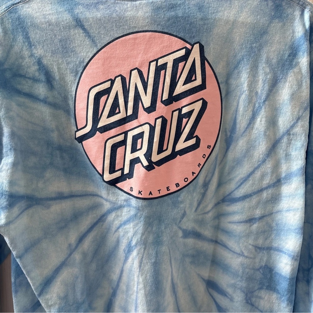 Santa Cruz Skateboards Medium Blue Tie-Dye Long Sleeve Shirt - Picture 8 of 9